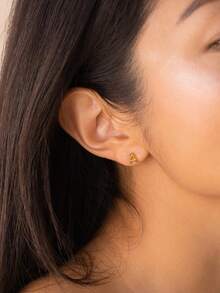 Customized Personalized Letter Balloon Earrings, Customized Bubble Jewelry, Women's Daily Wear Fade-Resistant Earrings, Personalized Letter Earrings, Handmade Jewelry Gift For Mom - Gold - View 5