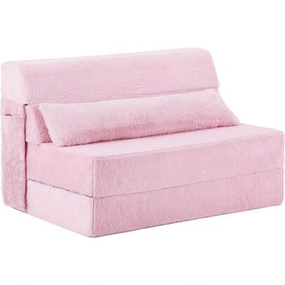 Folding Sofa Bed With Pillow 200x97x15cm MattressandPlush Fabric Foldable Sofa Lounge Mat PadFloor Lounger Chair Bed For Living Room Guest Room Dorm Apartment Upstairs Loft Home Office