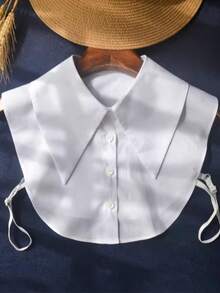 Minimalist Versatile Shirt Collar Decor, Detachable Pointed Collar Sweater Undershirt Accessory, Suitable For Autumn/Winter Daily Wear - Linen Pointed Collar, Navy Blue - View 4