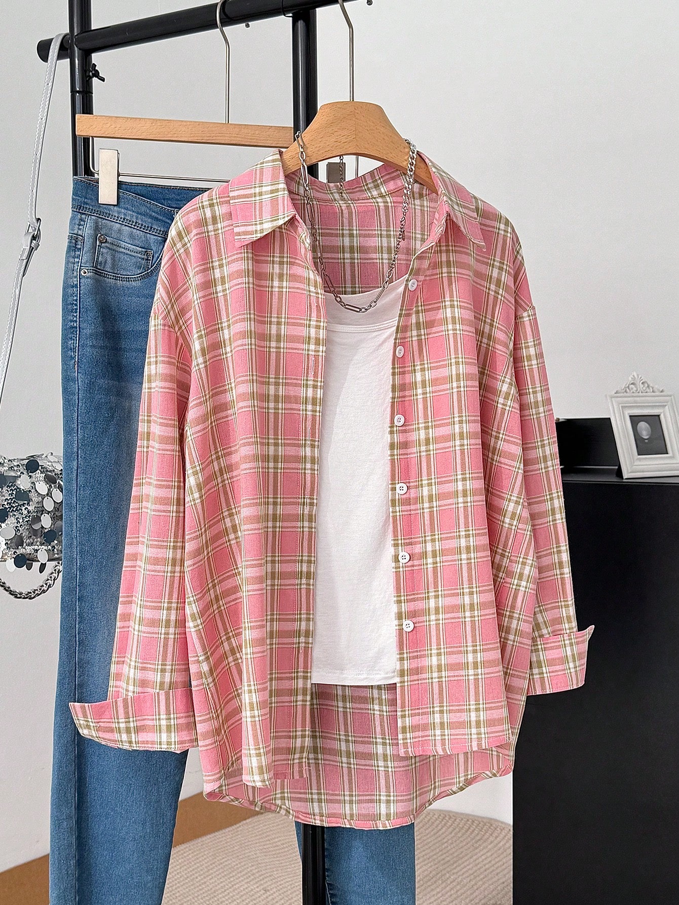 قميص كاجوال نسائي بأكمام طويلة منسدلة وأزرار أمامي...