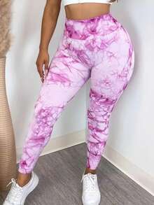 Summer Workout Tie Dye Seamless High Waisted Workout Leggings Women Scrunch Butt Lifting Yoga Gym Athletic Pants