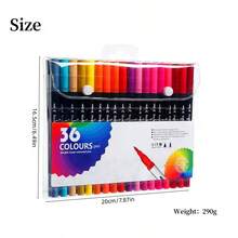 24/36/48支双头美术马克笔套装，适用于艺术家细头和毛笔，颜色随机，学生返校及成人书籍装饰绘画工艺套装礼品 - 彩色 - 查看 10