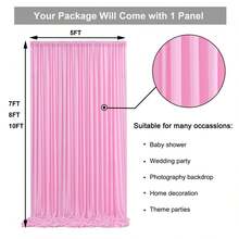 5ft X 7ft/8ft/10ft Pink Background Backdrop, Wrinkle-Free Polyester Photography Backdrop Suitable For Parties, Weddings, Birthdays And Other Occasions - Pink - View 8