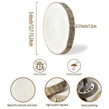 2pcs 6-7 Inch Natural Wood Slices, Suitable For Tabletop Decor, Crafts, Painting, Wedding Decoration, DIY Projects, Christmas Decoration - Wood Color - View 9
