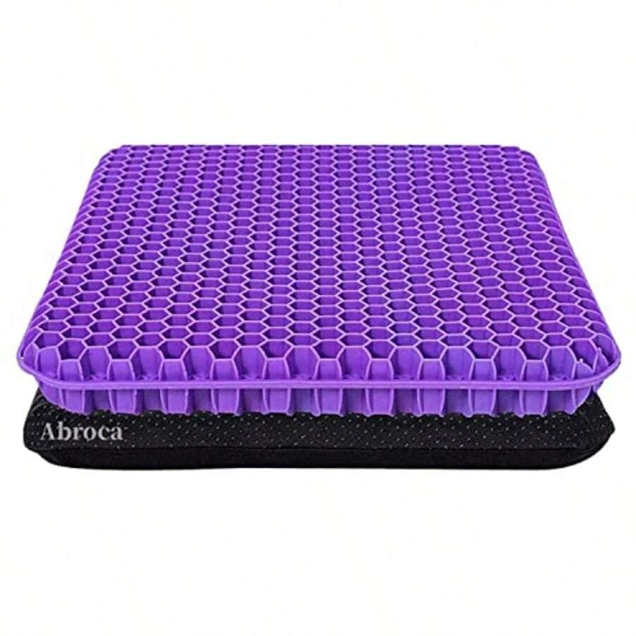 XZGB Gel Seat Cushion For Long Sitting Double Thick Office Desk Home Wheelchair Seat Cushions For Back Hip Sciatica Tailbone Pain Sore Pressure Relief Gel Cooling Game Chair Pads For Car Truck Driver - Purple - View 1