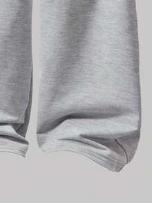 少女字母印花V领短袖T恤和阔腿裤休闲套装 - 白色 - 查看 6