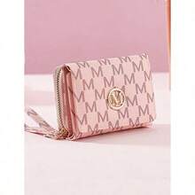 New Fashionable Retro Style Women's Wallet Multiple Card Slots Letter Print Zipper Closure Korean Stylish Compact Coin For Women Wallet Purse Wallet Small Wallet,Christmas,Christmas Gifts,Gifts For Women,Purses,Red Purse,Crossbody Bags For Women,Purses And Bags Women,Bags,Backpack,Shoulder Bag,Fall,Fanny Packs For Women,Tote Bags For Women,Gold Purse For Women,Funny Gifts,Makeup Bag - 粉色 - 查看 3