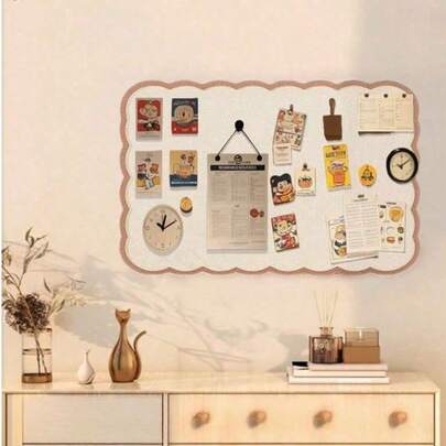 1pc Self-Adhesive Memphis Style Bulletin Board, Can Hold Photos, Notes, Foldable Display Board For Office, Home, Classroom | Suitable For Memo, Study Plan, Photo DIY, Announcement Display, Classroom Information, Cork Board, Pin Board, Vision Board