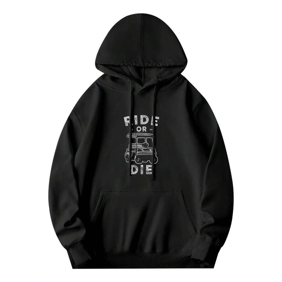 Funny Golf Hoodie Ride Or Die Golfer Dad Gift,Soft And Breathable Fabric, Loose Style, Perfect For Concerts And Hiking Trips - 款式11 - 查看 1