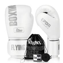 Boxing Gloves, Suitable Gift For Men And Women, Applicable For Combat Training And Gym Use. Includes Storage Bag And 4.5M Elastic Wraps. - White - View 17