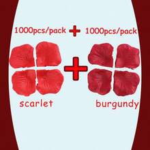 2 Pcs Burgundy Artificial Rose Petals For Valentine's Day, Wedding, Romantic Night - Bulk Fake Silk Rose Flower Decorations - Red - View 12