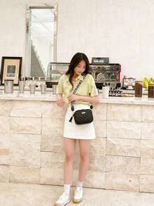 时尚新款菱格纹单肩包迷你斜挎包 - 黑色 - 查看 8