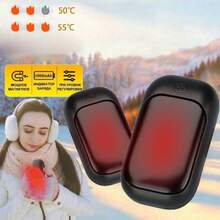 Portable Twin Hand Warmers, Magnetic Detachable Design, 2-In-1 For Double The Warmth, 3 Adjustable Settings, Minimalist Style, Sold Single Or In Pairs. Winter Warmth, Available In Black, Pink, And White. - A - View 4