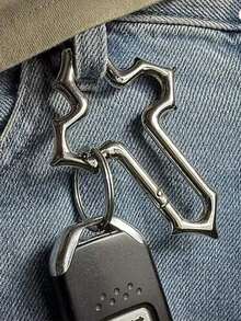 1pc Y2K Cross Carabiner Keychain, Vintage Religious Cross Style, EDC Gift, Suitable For Dad, Friends, Men, Camping, Hiking, Outdoor Activities - 銀色 - 查看 7