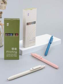 Retro High-Appearation-Grade Black Pen Student Creative Practice Pen, Morandi Colored Student Stationery Neutral Quick-Drying Carbon Pen, Office Signature Pen 1 /5 Pieces