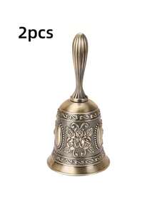 1/2/3个精美黄铜手铃 - 高级抛光工艺，经久耐用的金属结构，适用于婚礼、庆典、仪式、节日聚会和文化活动，优雅设计，表面光滑，清脆悦耳的声音可提升氛围，是特殊场合理想的装饰性和功能性配件。