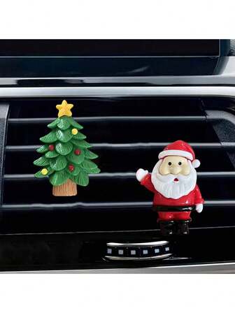 新款圣诞老人、圣诞树、驯鹿、雪人汽车装饰夹、汽车空调出风口装饰夹、圣诞系列套装