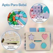 Juguetes Montessori 10 en 1 para Niños - Material Didáctico Preescolar con Pesca, Engranajes, Formas, Dibujo |   Juguete Educativo Juguetes Didacticos Multifuncional para Niños y Niñas - Azul - Ver 6