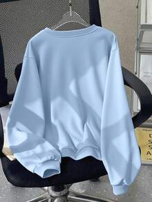 女童可爱鸭子童趣圆领长袖毛衣套头衫秋冬款女童冬装 - 藍色 - 查看 3