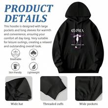 Elvira, Mistress Of The Dark Purple Bats And Coffin Pullover Hoodie,Soft And Breathable Fabric, Loose Style, Perfect For Concerts And Hiking Trips - 款式22 - 查看 6