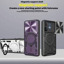 适用于 VIVO 5G/兼容 S30 5G/兼容 T4 PRO 5G 的手机壳，带滑动摄像头和支架 - 藍色 - 查看 6