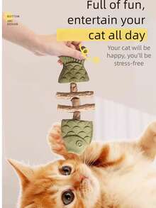 Juguetes para gatos - Palo de masticar con forma de espina de pescado, gato, silvervine, menta, palo de masticar duradero para entretenimiento y juego por sí mismos - Multicolor - Ver 4