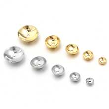 50/100pcs/Pack Stainless Steel Round Sequins Setting, 3-8mm Diameter, Hole Sequins Cap Spacer Sequins, DIY Jewelry Making Accessories