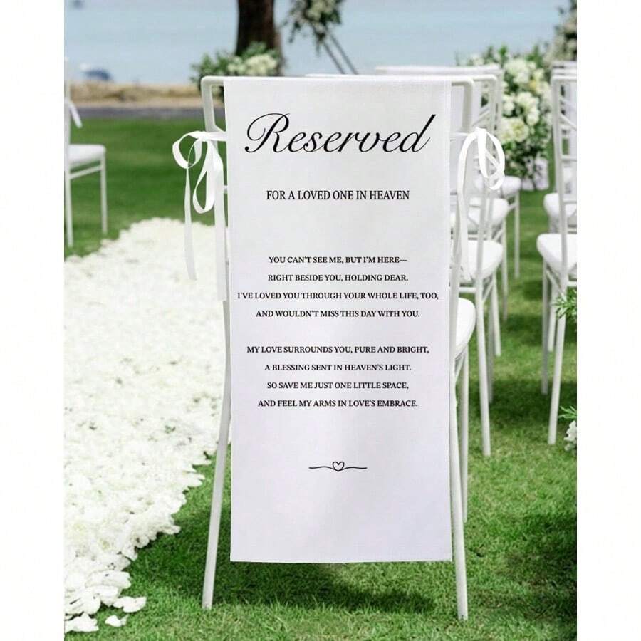 Wedding Reserved Chair Signs U2013 15x 53 Inch Memorial Sign Chairs In Loving U2013 Wedding, Engagement, Or Heaven Tribute Keepsake - Được yêu thương trong môi trường xung quanh - Xem 1