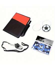 1 Set Soccer Referee Supplies, Referee Equipment Including Red/Yellow Cards, Whistle, Armband, Referee Tools - Multicolor - View 12