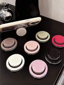 Minimalist Solid Color Magnetic Phone Holder, Candy Color, Extendable, Elegant Design, Compatible Compatible With IPhone, Android Phone, Gift For Birthday, Family, Friends Gifts Birthday Push-Pull Phone Grip Phone Accessories - Multicolor - View 2