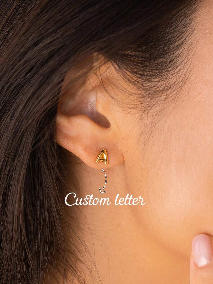 Customized Personalized Letter Balloon Earrings, Customized Bubble Jewelry, Women's Daily Wear Fade-Resistant Earrings, Personalized Letter Earrings, Handmade Jewelry Gift For Mom