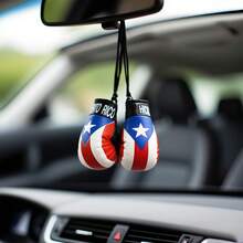 Puerto Rico Flag Boxing Glove Pendant Mini PU Leather Accessories, Red White Blue Star Design, Suitable For Car Rearview Mirror, Backpack And Gym Bag, Small Island Style Decoration, Combining Cultural And Daily Attraction, Travel Accessories, Gym Bag Pendant, Patriotic Design, Fashion Pendant, High-Quality Accessories, Lightweight Pendant, Flag Keychain, Fashion Accessories, Fitness Enthusiasts, Sports Enthusiasts - A - View 7