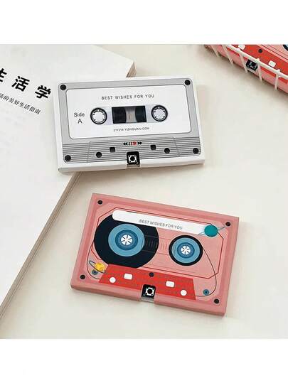 1pc Wedding Greeting Cards, Capable Of Recording 60 Seconds, 3.94*2.76 Inches, Pink/Black/White, With Recordable And Replayable Christmas Audio Tapes, Blessing And Congratulatory Invitation Cards.