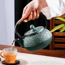 Cast Iron Teapot Japanese 30.5 OZ, Tea Kettle Pot Stove Top, Tea Pot With Stainless Steel Infusers Loose Tea, Boiling Hot Tea, Mothers Day Gifts From Daughter/Son Blue - 綠色 - 查看 6
