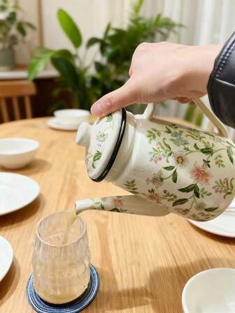 1pc Enamel Manual Drip Coffee Pot 1.2L, Multi-Color Household Hand Drip Coffee Pot, Suitable For All Stoves, Heatproof Enamel Kettle, Enamel Teapot, Enamel Water Pot, Enamel Oil Pot, Small Integrated Pot, Cold Water Pot, Boiling Water Pot