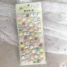 卡通3D趣味贴纸，可爱日式泡泡3D贴纸，创意手工贴纸，水晶宝石装饰贴纸，圣诞节/感恩节/生日礼物 - 彩色 - 查看 6