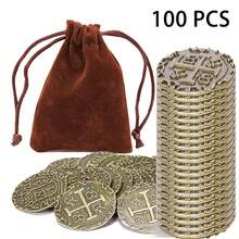 20/50/100/150枚合金海盗宝箱硬币套装，适用于桌游、游戏代币、角色扮演，是送给朋友的理想礼物。 - 彩色 - 查看 18