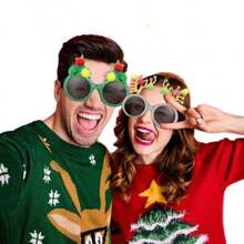 Soochat Gafas de sol de Navidad Lentes de árbol de Navidad Gafas de árbol de Navidad de plástico para regalos de fiesta adornos regalo - como en la foto - Ver 6