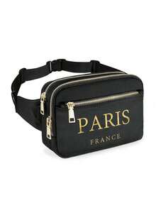 纯色胸包，饰有纯色“Paris”字母，配有可调节肩带，可作运动腰包、户外休闲斜挎包使用，品质优良，实用耐用，防污渍。适合日常使用、露营、徒步、跑步和旅行，是圣诞节、斋月、新年、生日和情人节的理想礼物。 - 彩色 - 查看 8