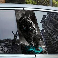 Gói 2, Miếng dán xe Tiger Lightning cho trụ và cửa, Bề mặt kính kim loại/nhựa, Che vết xước, Miếng dán trang trí xe, Phụ kiện xe hơi, Miếng dán chống thấm nước cho xe - Một cỡ - Xem 6