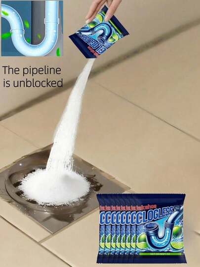 jakehoe Drain Cleaner Powder, Dissolves Hair, Soap Scum, Grease Clogging Kitchen Sink, Bathroom Drain Pipes