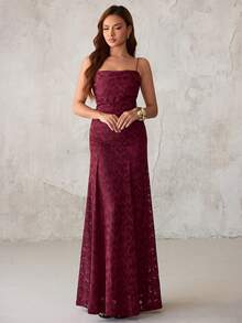 Sukienka maxi z odkrytymi plecami i ramiączkami typu spaghetti, modna, damska, z odkrytymi ramionami, bez rękawów, sznurowana, wieczorowa, klubowa, imprezowa