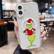 Funda para teléfono con el espíritu navideño del , compatible con teléfonos ,  17,  16 Pro Max,  15 Pro Max,  13 y  12. Fabricada en TPU, ofrece protección contra golpes y caídas. Ideal para regalos de Navidad, celebraciones navideñas y obsequios para amigos y familiares. - transparente - Ver 5