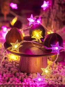 1 件 1.5/3/4.5/6/10/15 米家居装饰星形 LED 灯串，电池供电室内房间装饰仙女星灯，卧室装饰，墙壁装饰灯串，适用于婚礼装饰、派对装饰、圣诞树装饰灯串、户外花园装饰灯、家居装饰灯、装饰灯 - 黃色 - 查看 25