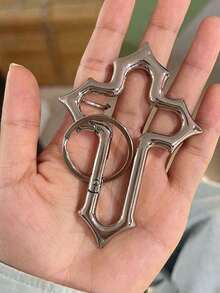 1pc Y2K Carabiner Keychain, Vintage Religious Style, EDC, Suitable Dad, Friends, Men, Camping, Hiking, Outdoor Activities - màu đen - Xem 5