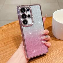 奢华闪亮渐变电镀银色手机壳,兼容三星Galaxy、荣耀、OPPO、红米、Infinix等多种型号 - 粉色 - 查看 5