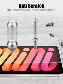 2pcs Tempered Glass Screen Protector Compatible With IPad Air/Pro/ Mini/1/2/3/4/5/6/7/8/9/10//Th Gen/8 Inch /9.7 Inch/10.2 Inch/10.5 Inch/10.9 Inch/11 Inch/12.9inch /2016-2022 - Clear - View 3