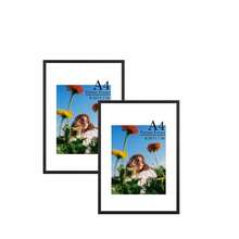 1pc/2pcs/3pcs Black Solid Wood Art Photo Frame, Modern Home Decor Minimalist Wall Hanging Frame, A4 With Stand, Can Be Placed Or Hung, 30x40cm, A3 Solid Wood Frame