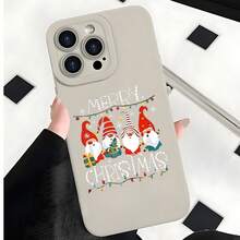 2026 nueva funda de teléfono esmerilada, funda de teléfono con impresión de gnomos de Feliz Navidad para  17 15 Pro Max  17 14 Pro  17 13  17 12  Galaxy S23 S22 S21 funda protectora para teléfono regalo de pareja para novio novia regalo de vacaciones - Negro - Ver 3