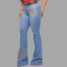 Women's Country Jeans Embroidered Flare Western Rodeio Muladeira With Elastane - Bordado ligero acampanado - Ver 4